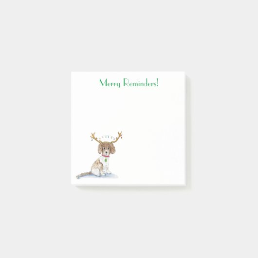 Vrolijke herinneringen! Waterverf Labradoodle Kers Post-it® Notes (Voorkant)