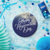 Vrolijke herrijzingsdag met wolken papieren bordje (Feest)