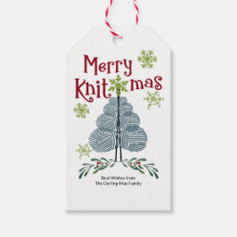 Vrolijke het Breien van de Kerstboom van het Garen Cadeaulabel