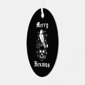 Vrolijke Hexmas Heksenschedel Spooky Witchcraft Metalen Ornament (Voorkant links)