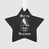 Vrolijke Hexmas Heksenschedel Spooky Witchcraft Ornament (achterkant)