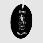 Vrolijke Hexmas Witchy Spooky Skull Ornament (voorkant)