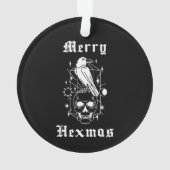 Vrolijke Hexmas Witchy Spooky Skull Ornament (achterkant)