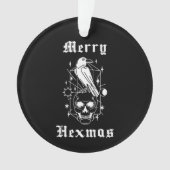 Vrolijke Hexmas Witchy Spooky Skull Ornament (voorkant)