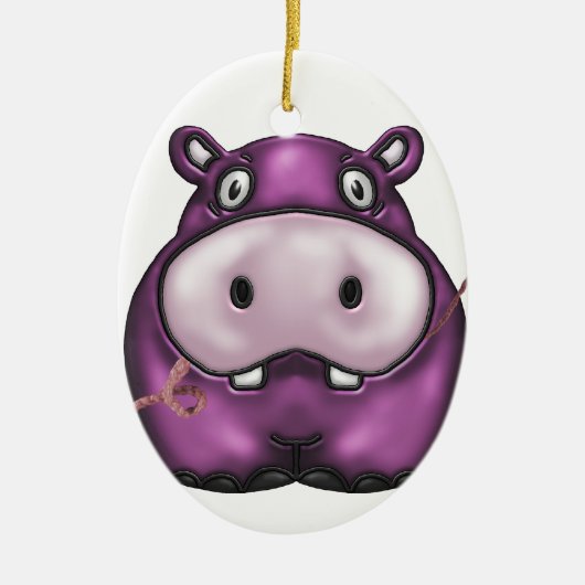 vrolijke hippo - producten keramisch ornament (Voorkant)