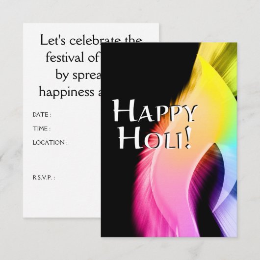 vrolijke holi ( licht van kleur ) kaart (Voorkant / Achterkant)