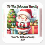 Vrolijke Holiday Square Sticker (Voorkant)