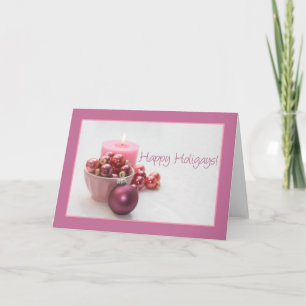 vrolijke homo ' s roze ornamenten kerstkaart feestdagen kaart