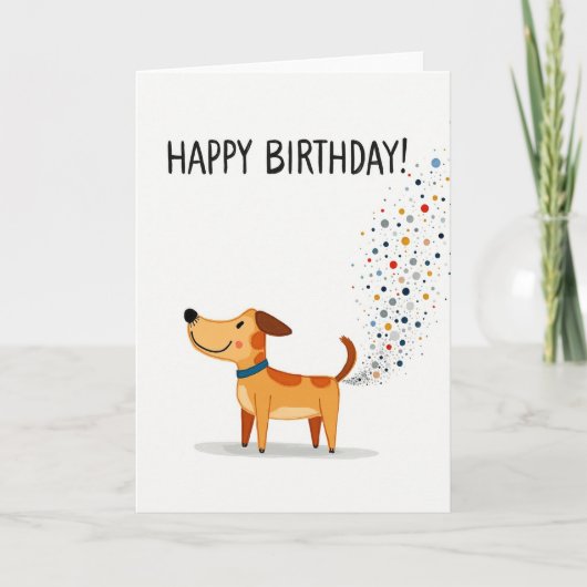 Vrolijke Hond Bubbles Kaart (Voorkant)