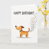 Vrolijke Hond Bubbles Kaart (Gele Bloem)