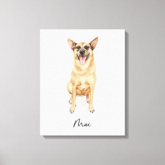 Vrolijke hond genaamd Max Canvas Afdruk (Voorkant)