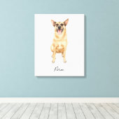 Vrolijke hond genaamd Max Canvas Afdruk (Insitu (Houten vloer))