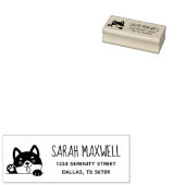 Vrolijke hond Husky huisdier adres Rubberstempel (Gestempeld)