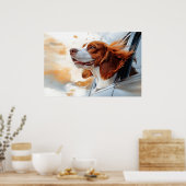 Vrolijke hond in de Wind Art Print (Keuken)
