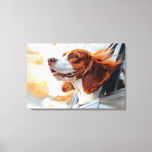 Vrolijke hond in de Wind Art Print (Voorkant)