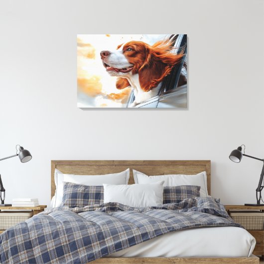 Vrolijke hond in de Wind Art Print (Insitu (Slaapkamer))