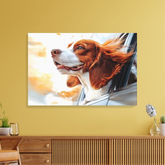 Vrolijke hond in de Wind Art Print (Insitu (Woonkamer))