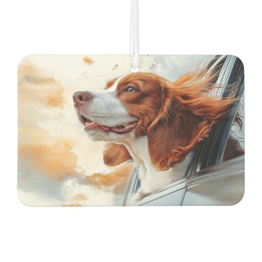 Vrolijke hond in de Wind Art Print Luchtverfrisser (Voorkant)