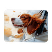 Vrolijke hond in de Wind Art Print Magneet (Horizontaal)