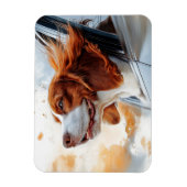 Vrolijke hond in de Wind Art Print Magneet (Verticaal)