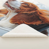 Vrolijke hond in de Wind Art Print Sherpa Deken (3/4)