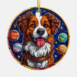 Vrolijke hond keramisch ornament