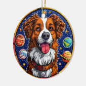 Vrolijke hond keramisch ornament (Links)