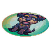 Vrolijke Hond Kleurrijke Cartoon Illustratie Snijplank (Hoek)