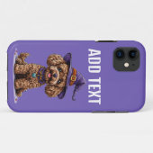 Vrolijke hond met een heks Pet Case-Mate iPhone Case (Achterkant (horizontaal))
