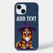 Vrolijke hond met een heks Pet Case-Mate iPhone Case (Achterkant)