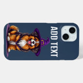 Vrolijke hond met een heks Pet Case-Mate iPhone Case (Achterkant (horizontaal))