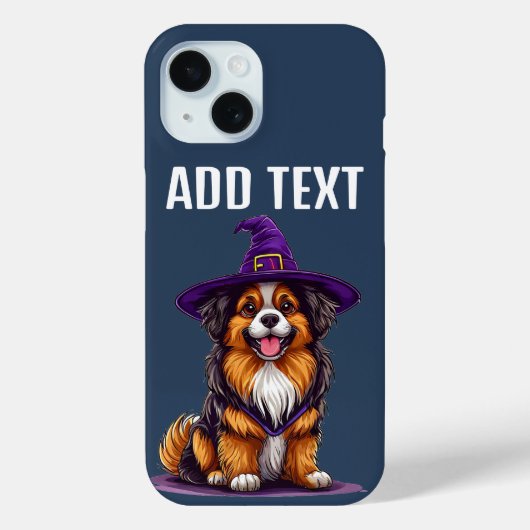 Vrolijke Hond met Heksenhoed Case-Mate iPhone Case (Achterkant)