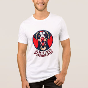 Vrolijke Hond met Opbeurende Inspirerende Tekst Tri-Blend Shirt