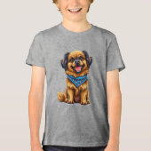 Vrolijke hond met pluizige, gouden vacht Tri-Blend shirt (Voorkant)