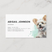 Vrolijke hond Pet Groomer Visitekaartje (Achterkant)