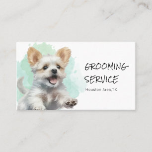 Vrolijke hond Pet Groomer Visitekaartje