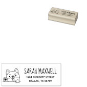 Vrolijke Hond Shiba Inu Huisdier Adres Rubberstempel (Gestempeld)
