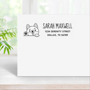 Vrolijke Hond Shiba Inu Huisdier Adres Rubberstempel