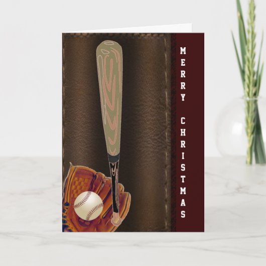 Vrolijke honkbalKerstmis Feestdagen Kaart (Voorkant)