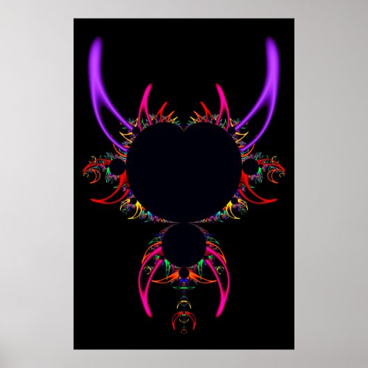 Vrolijke hoorns. De beroemde Mandelbrot set Poster (Voorkant)