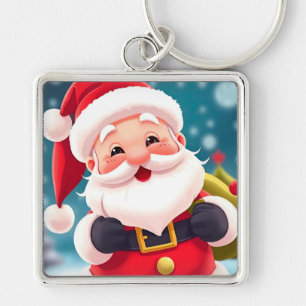 Vrolijke illustratie van Kerstman viert Sleutelhanger