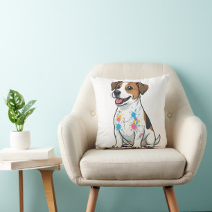 Vrolijke Jack Russell Spat Fun Kussen