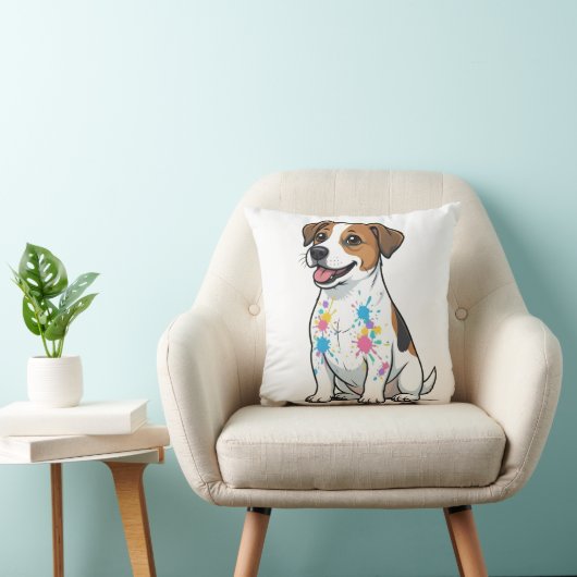 Vrolijke Jack Russell Spat Fun Kussen (Stoel)