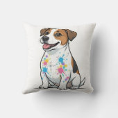 Vrolijke Jack Russell Spat Fun Kussen (Achterkant)