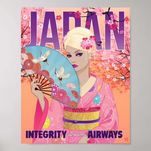 Vrolijke Japan Kunstprint Poster (Voorkant)