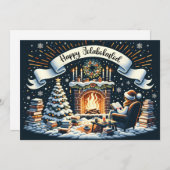 Vrolijke Jolabokaflod Feestdagenkaart (Voorkant / Achterkant)