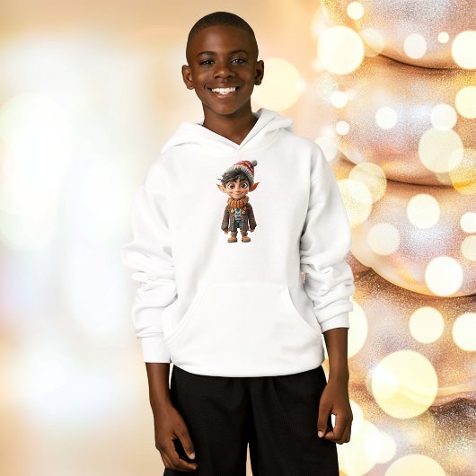 Vrolijke Jongen Kerst Elf Jongen's Hoodie
