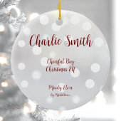 Vrolijke Jongen Kerst Elf Keramisch Ornament