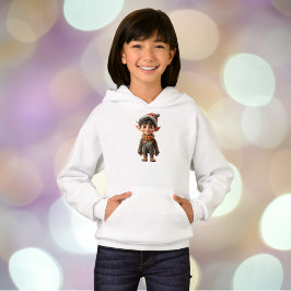 Vrolijke Jongen Kerst Elf Meisje Hoodie