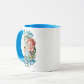 Vrolijke jongen wankelen in een vangst mok (Voorkant links)